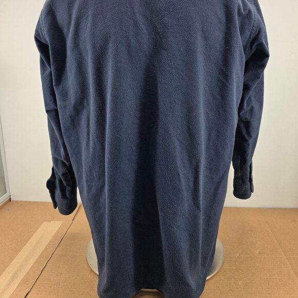 Vintage LL Bean Chamois Cloth Shirt Mens XL Navy Mallard Embroidered USA 90s - Picture 11 of 12